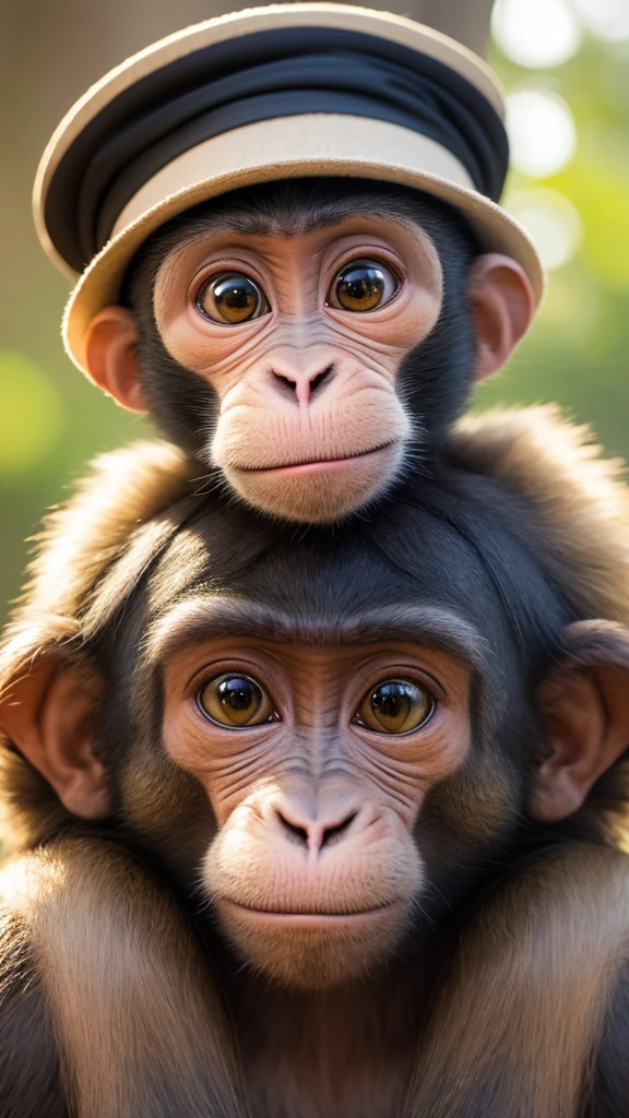 Baby monkey with Mexican hat