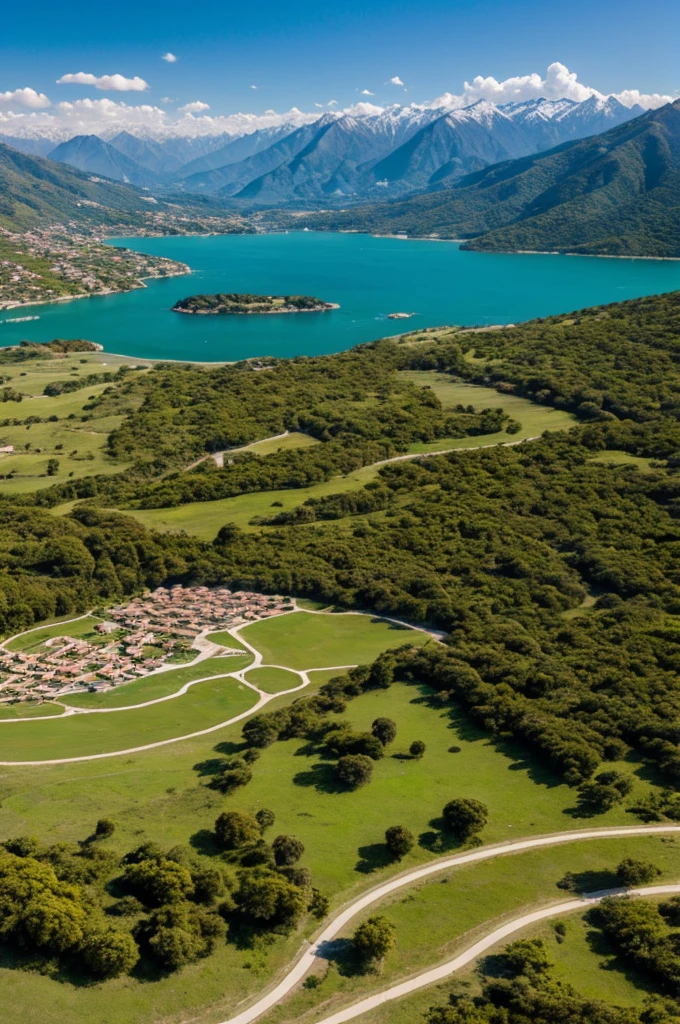 Un paisaje mostrando una utopia