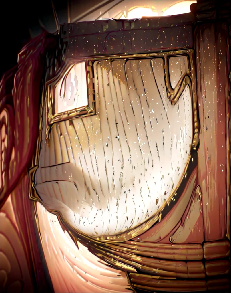 "Jinx, the character from Arcane, is lying in a beautiful and elegantly decorated bedroom. The room features luxurious furnishings, soft lighting, and intricate details on the walls and furniture. Jinx is relaxed and comfortable, blending seamlessly with the opulent surroundings."