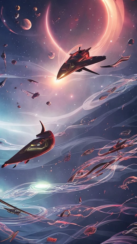 best quality, super fine, 16k, incredibly absurdres, extremely detailed, 2.5D, delicate and dynamic, something mysterious floating in zero gravity, with a myriad of colors and shapes, mysterious effects, and fantasy art