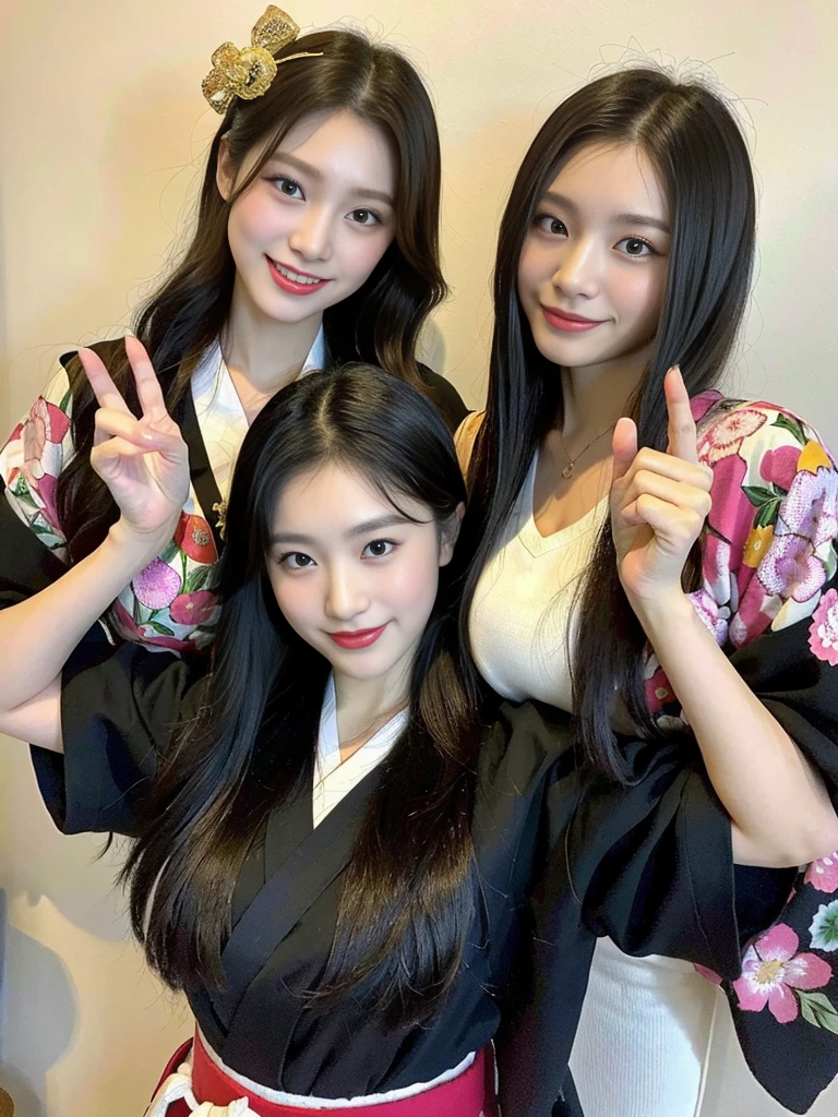 (Super cute Korean gal high school girls duo taking photos side by side 1.2)(grin,Smile)(Beautiful Sweat:1.1)(16k, RAW Photos, highest quality, masterpiece: 1.2),(Mr.々Beautiful black hair with a simple hairstyle:1.2) Super detailed, Super Resolution, (Genuine, Genuine photos: 1.37), Portraiture, High-resolution RAW color photos, Professional photos, Very detailed, 8k wallpaper, Very detailed CG Unity 8k wallpaper, Very detailed beautiful girls, Very detailed faces, ((whole body)), beautiful woman, Huge breasts,(huge boobs:1.1) (Big Boobs:1.1),high school girl, Korean Girls,(K-POP Female Idols), (Idol-class beauty)(Beautiful high school girl:1.1)(屋台がいっぱいあるshrineの夏祭り:1.2)(18-year-old)(Stylish kimono-style outfit:1.1)(Group photo:1.3)shrine,yukata,