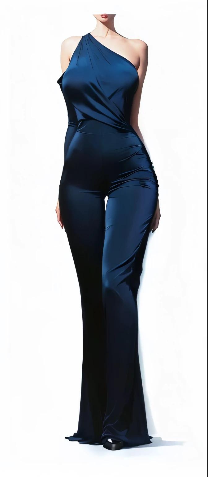 One shoulder jumpsuit,One shoulder jumpsuit,One shoulder jumpsuit,One shoulder jumpsuit,One shoulder jumpsuit,One shoulder jumpsuit,One shoulder jumpsuit,One shoulder jumpsuit,d black pants, , Heavy shadows, Full body close-up, Realistic shadow perfect body, Full body details,Rococo,blue,red