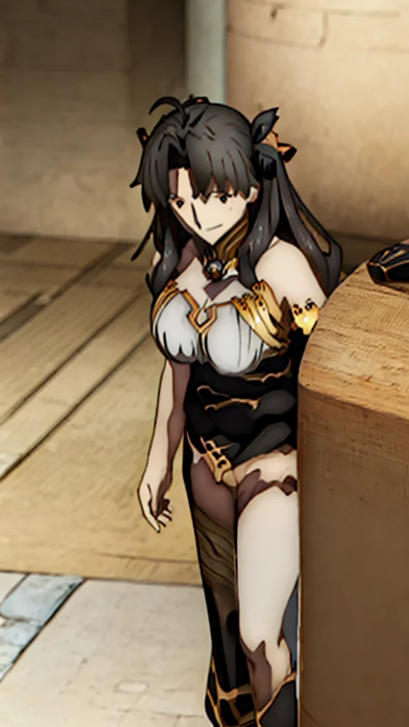 (Mature Woman:1.5), (mother:1.5), Ishtar, Fate Grand Order, (Absurd, 8k, 4K, Tabletop, Extremely detailed:1.2), highest quality, Perfect Anatomy,Perfect Face, High humidity, (alone:1.2), (Sweaty:1.3), shortness of breath, High humidity, humid, (Black Hair:1.1), Red eyes, Looking into the camera, (Very large breasts:1.5), Light clothing, apron, (kitchen;1.1), (Having a conversation:1.5), (Speech bubble:1.2), A kind smile, relief, peace of mind, mother性, Cooking, have a ladle, pot, pot-au-feu