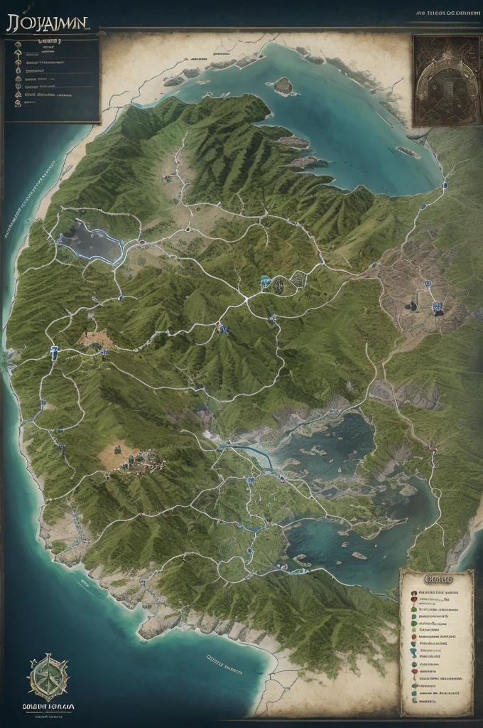 Mapa do jogo Skyrim com muitos efeitos ultra realista com todas as cidades do jogo tudo bem detalhado.