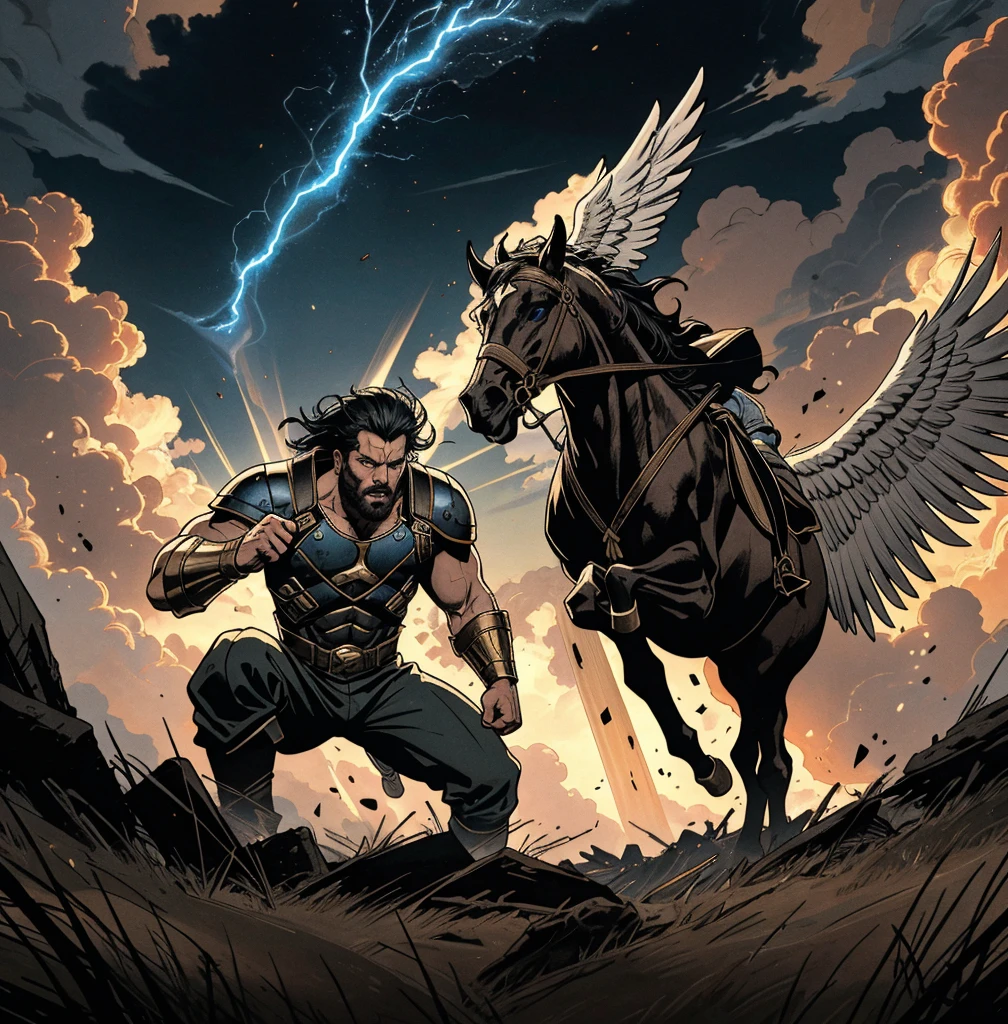 a detailed epic fantasy scene, two powerful angelic warriors, Michael (Snipes) and Lucifer (Butler), engaged in an intense celestial battle, masterfully rendered with cinematic lighting and dramatic composition, highly detailed digital art, cinematic dramatic lighting, epic fantasy, dramatic action scene, angelic warriors, celestial battle, dramatic poses, dynamic movement, chiaroscuro lighting, volumetric god rays, dramatic cloud formations, glowing energy effects, sweeping cinematic camera angle, photorealistic, 8k, best quality