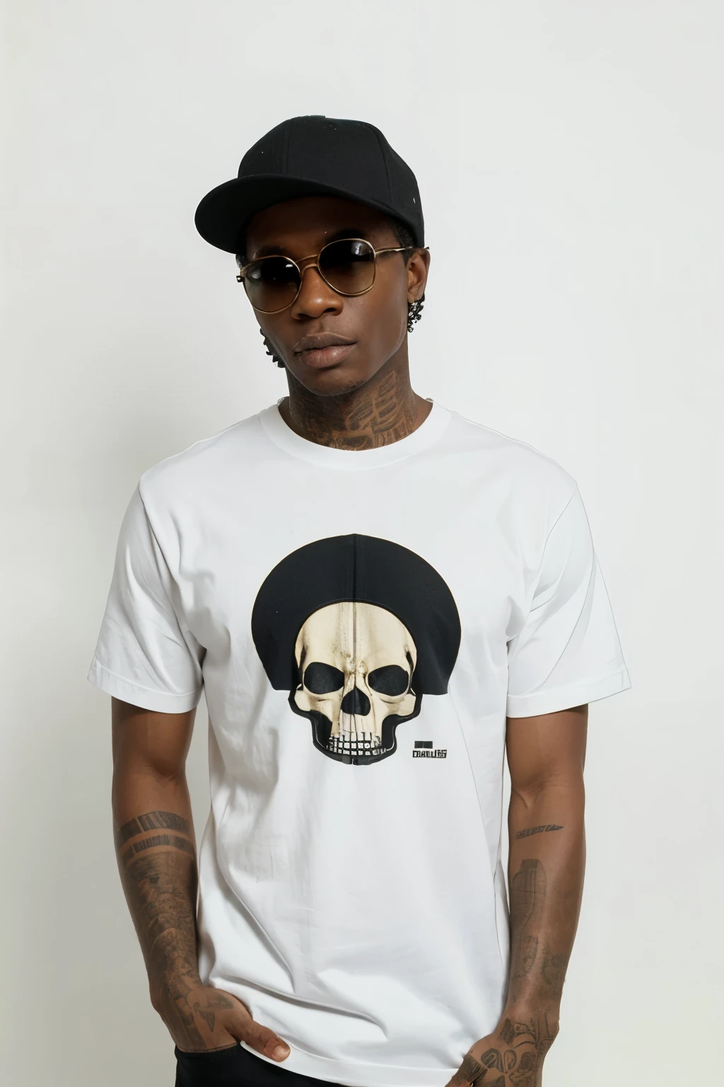 make a simple clothing logo the name of the brand is "Rich Gang" and put a dollar bill with a skull as a face