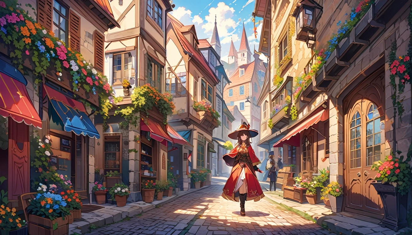 The Pied Piper Tarot Card The Pied Piper stands in the center of a picturesque town square.,Surrounded by colorful buildings and cobblestone streets。He wears bright clothes,Wearing a tall feathered hat and a loose cloak。 The surrounding buildings reflect the charm of a European village,Luxurious balcony、Arched doorways and colorful shutters。Bright flowers fill the windowsill box,Lining the streets,Add color to the scene。The warm sunlight illuminates the square.,Cast a soft shadow,Creates a sense of depth and three-dimensionality。 The sky above is a stunning masterpiece,Use blue、Painted in pink and gold tones。 This piece is carefully crafted in every respect.,From the complex textures of a bagpiper'From the costumes to the delicate brushstrokes that bring the scenes to life。Unmatched level of detail,All elements are professionally rendered,Create a truly immersive experience。 The overall tone of the image is rich and vibrant,Vibrant colors create a magical atmosphere。The lights are carefully crafted,Add depth and realism to your scenes,Cast a soft shadow and highlight intricate details。 This prompt is、It's a combination of Piper's magic.'Telling a Story with the Exquisite Art of Tarot。It captures the essence of the story,Surprise and intrigue the audience。The resulting image will be a masterpiece.,Talent and skills that truly reflect a stable and widespread model。