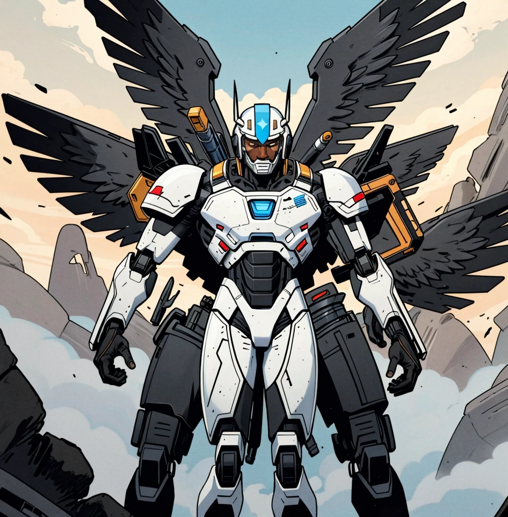 Wesley Snipes as Michael, the Right Hand of the Creator. Co-Leader of the Archangels, A crack squad of futuristic and highly technically advanced warriors. Ancient, but not old. Powerful, IN a white and black winged exo-mecha suit, tight fitting, open faced,