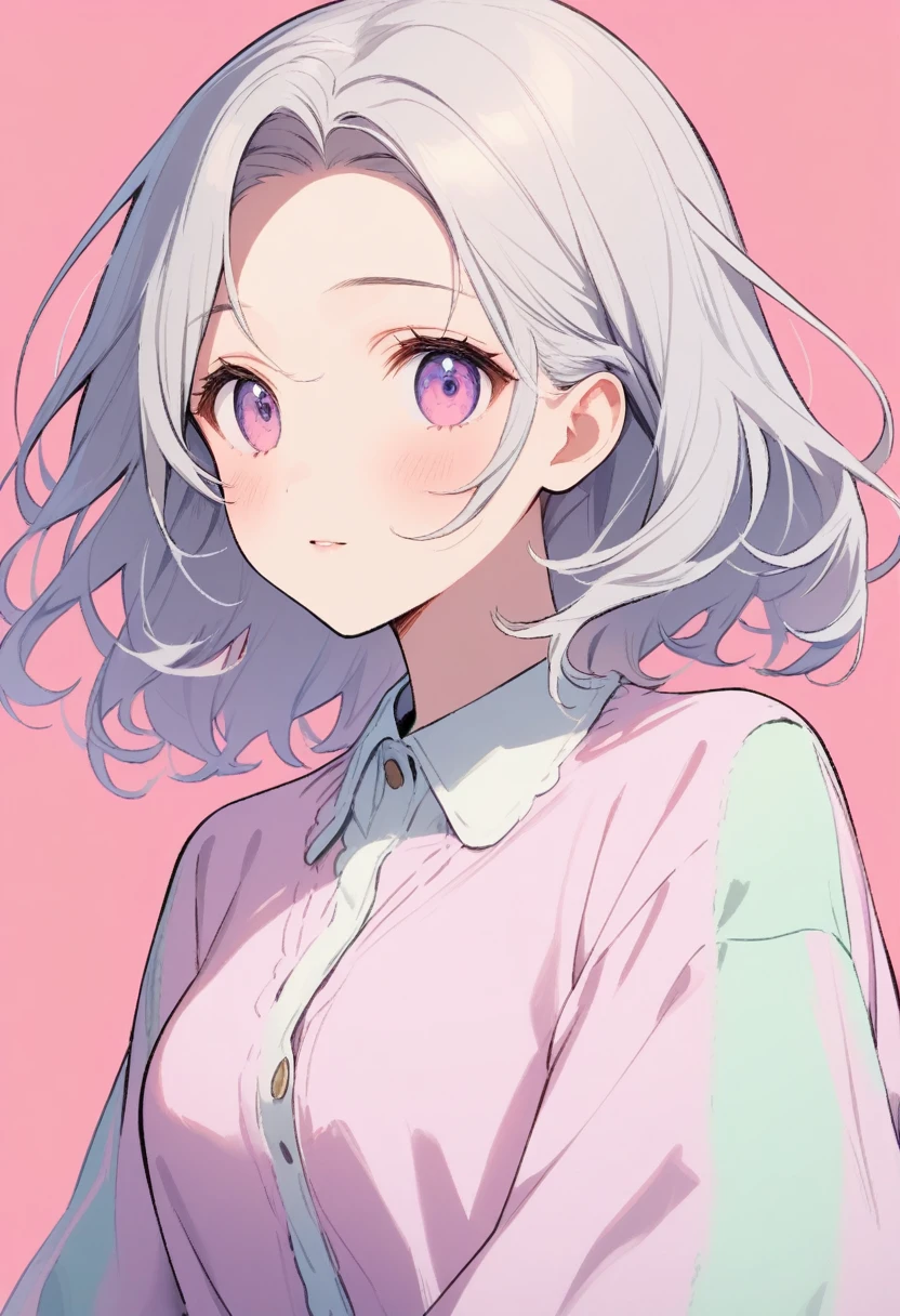 a lovely woman, Color background