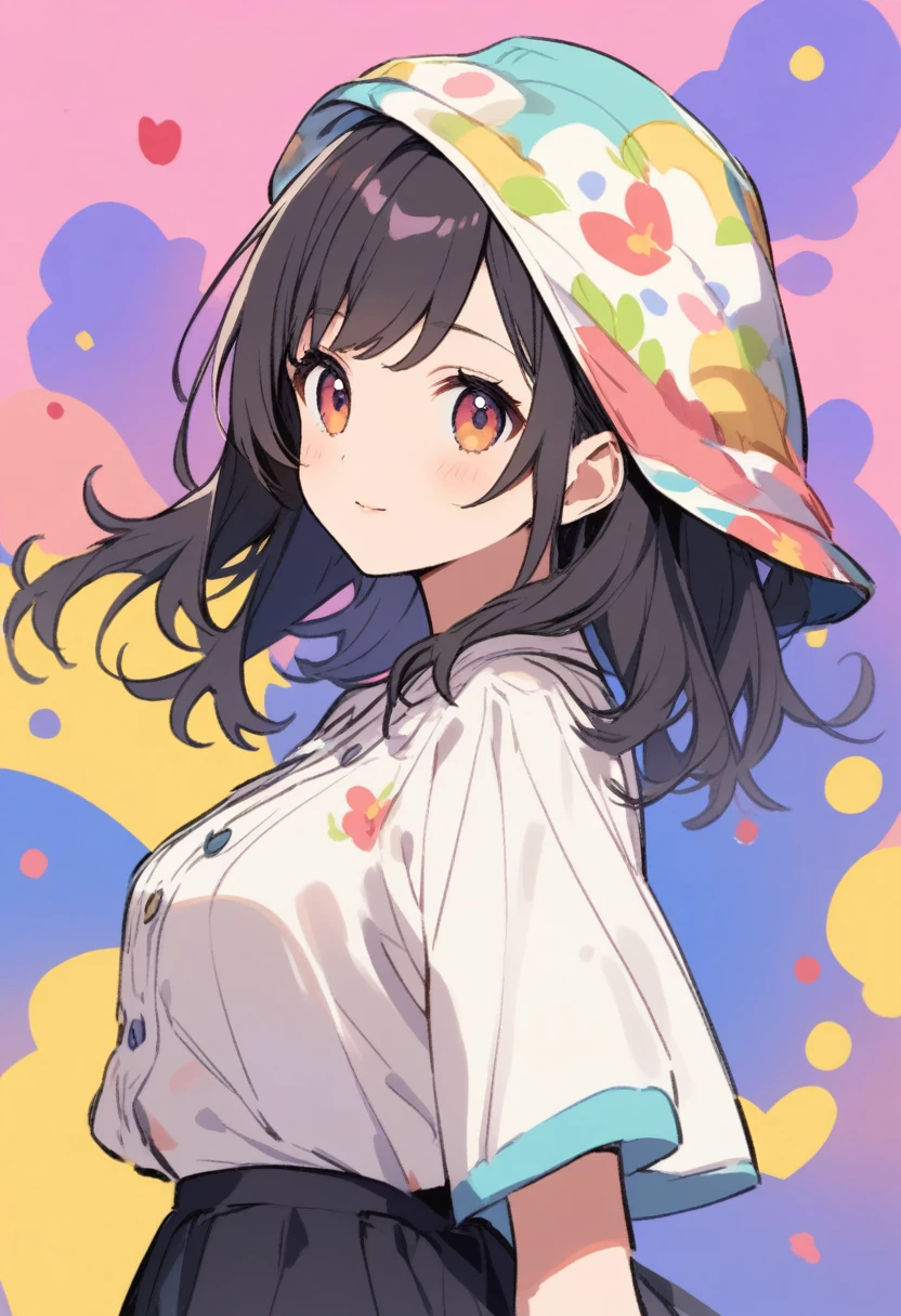 a lovely woman, Color background