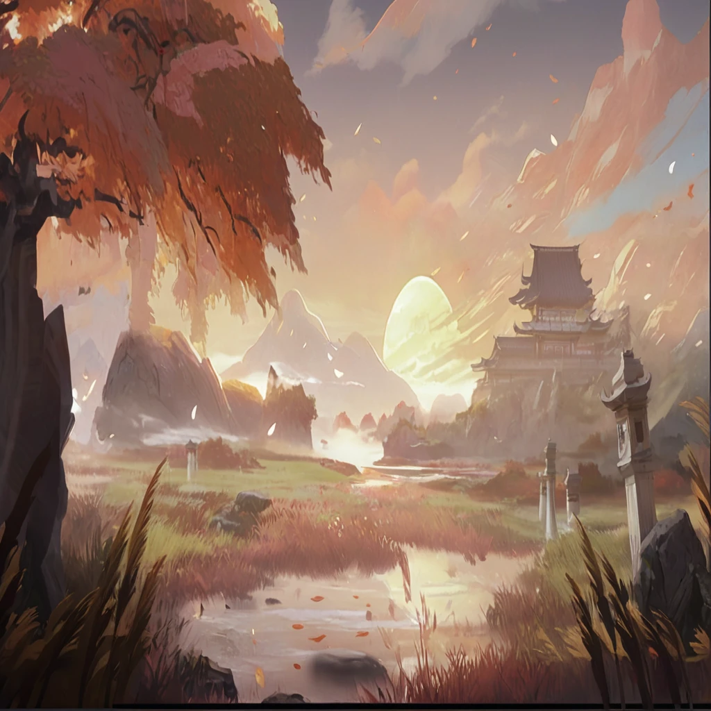 (Best image quality,4k,8K,high resolution,masterpiece:1.2),Extremely detailed,(lifelike,lifelike,lifelike:1.37),Chinese Courtyard Scene,Journey to the West theme song,close to camera,Screen-centric,A fusion of warm and cool colors,