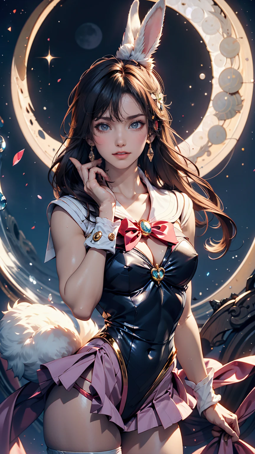 「Sailor Moon」、Tsukino Usagi(moon Rabbit)、Punishment pose on behalf of the moon