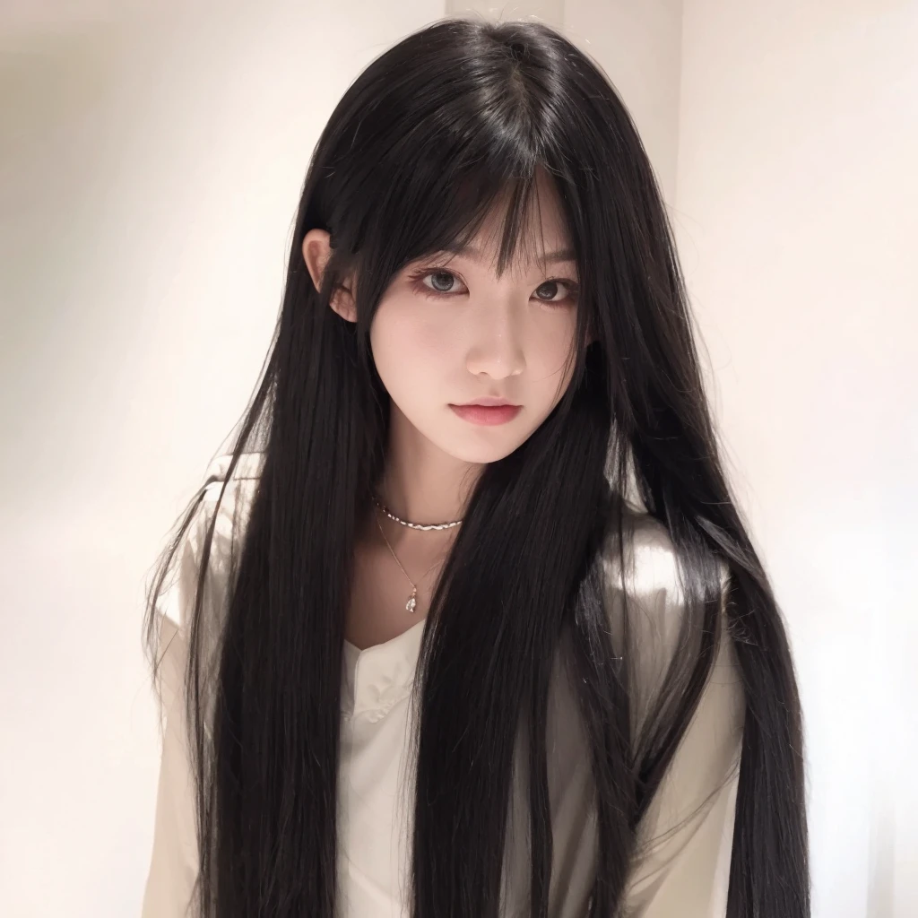 Black long straight hair