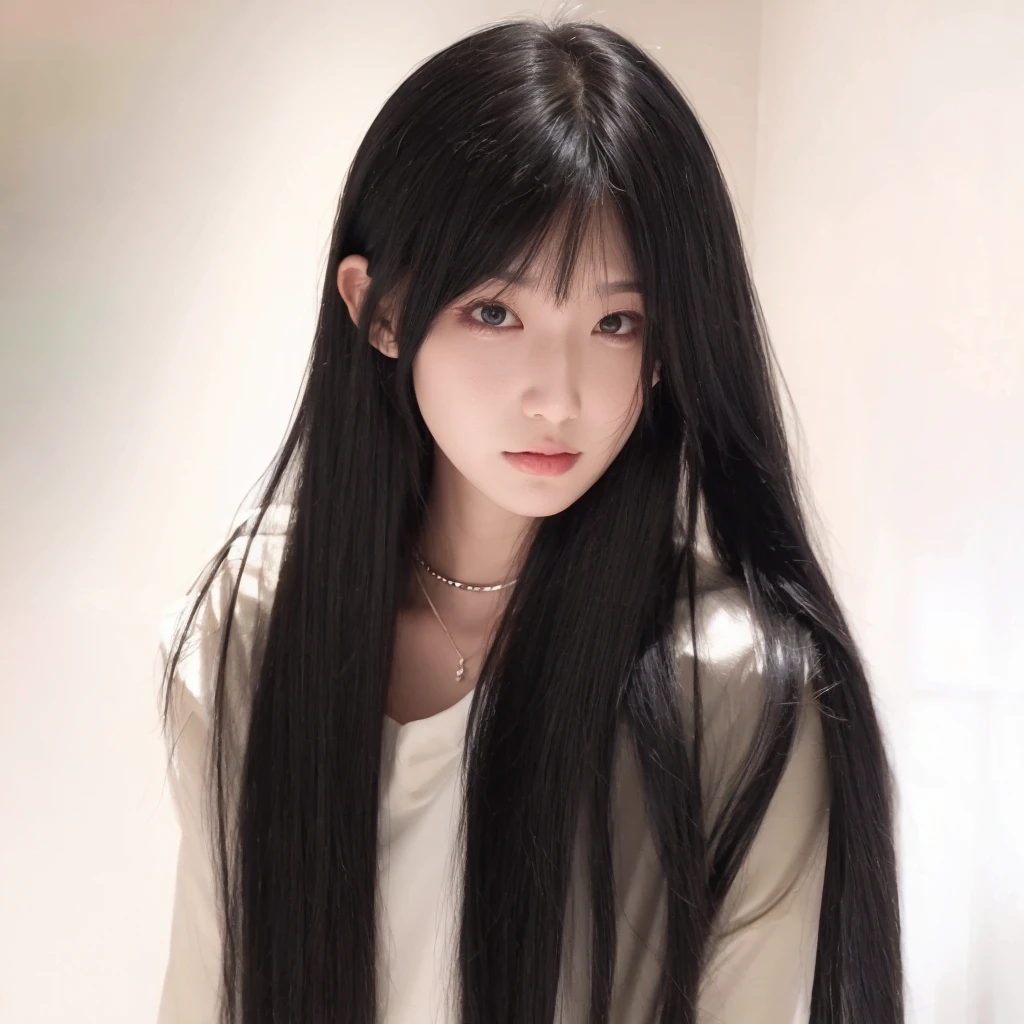 Black long straight hair