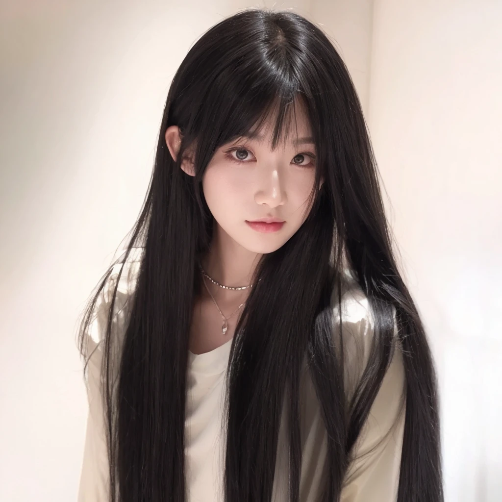 Black long straight hair
