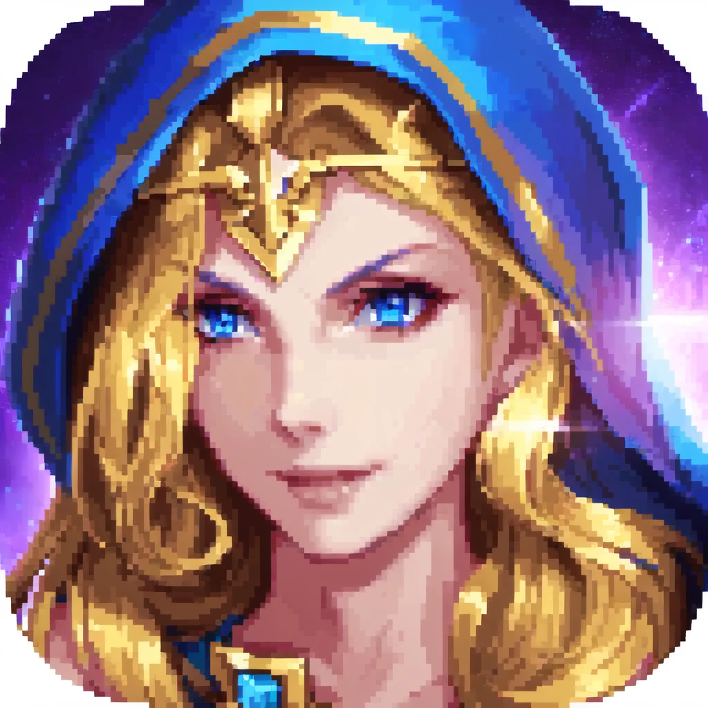 A blonde with blue eyes、Woman in blue hat, epic legends Game Icon, Witchcraft magic witch fight, Powerful fantasy epic saga, Beautiful Celestial Mage, Athena, the goddess of wisdom, Goddess of Time, Astrie Lohne, other, 3d icons for mobile games, Game Icon, Artemis, Mysterious Atlantean Valkyrie