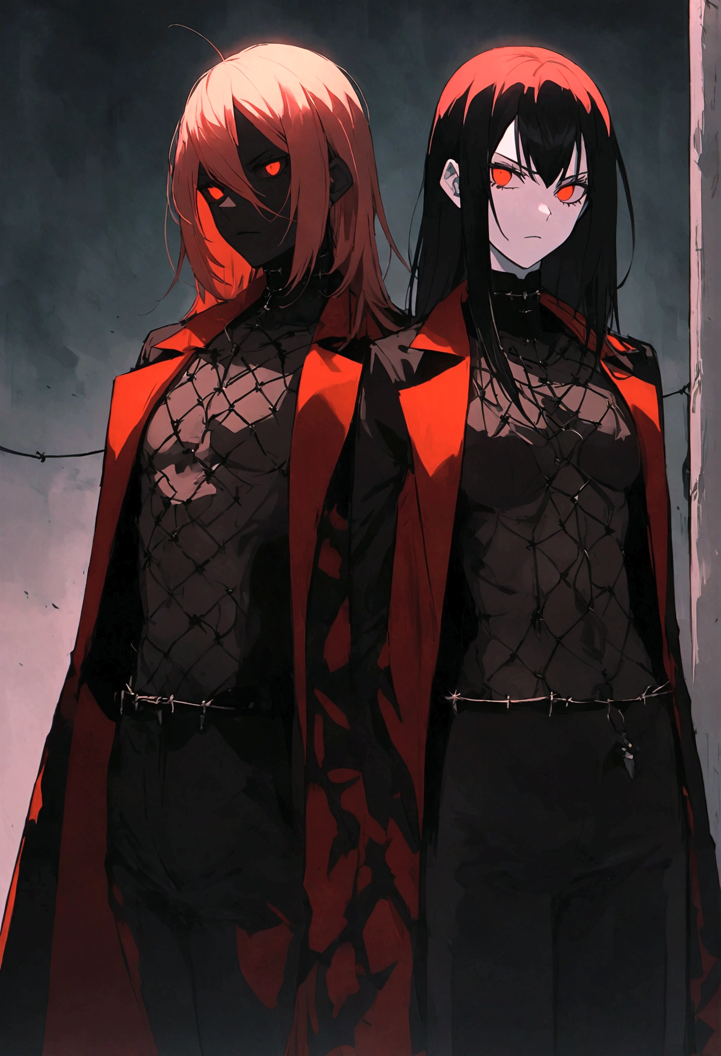 garota and roupas cybersigilism gotica, and (Barbed wire through the body) cabelo preto and pontas branca