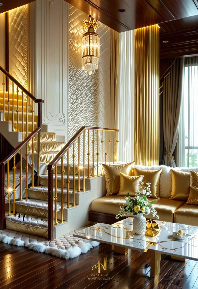 ,Masterpiece, Best quality,8K, Ultra-high resolution,When you step into the dinning room of restaurant room,Immediately surrounded by a rich atmosphere of luxury。Ornate crystal chandeliers hang high on the wall,Shine brightly。the space was covered with a soft white fluffy blanket,It is so comfortable,So much so that you can't help but indulge in it。Embellished with precious porcelain and white-off gold ornaments。Whenever it is late afternoon,The afterglow from the window spilled on the floor,Soft light and shadow are reflected,It was as if entering a dreamland. ((Wooden chair and table : 1.3)), MIRROR COVER THE COLUMN