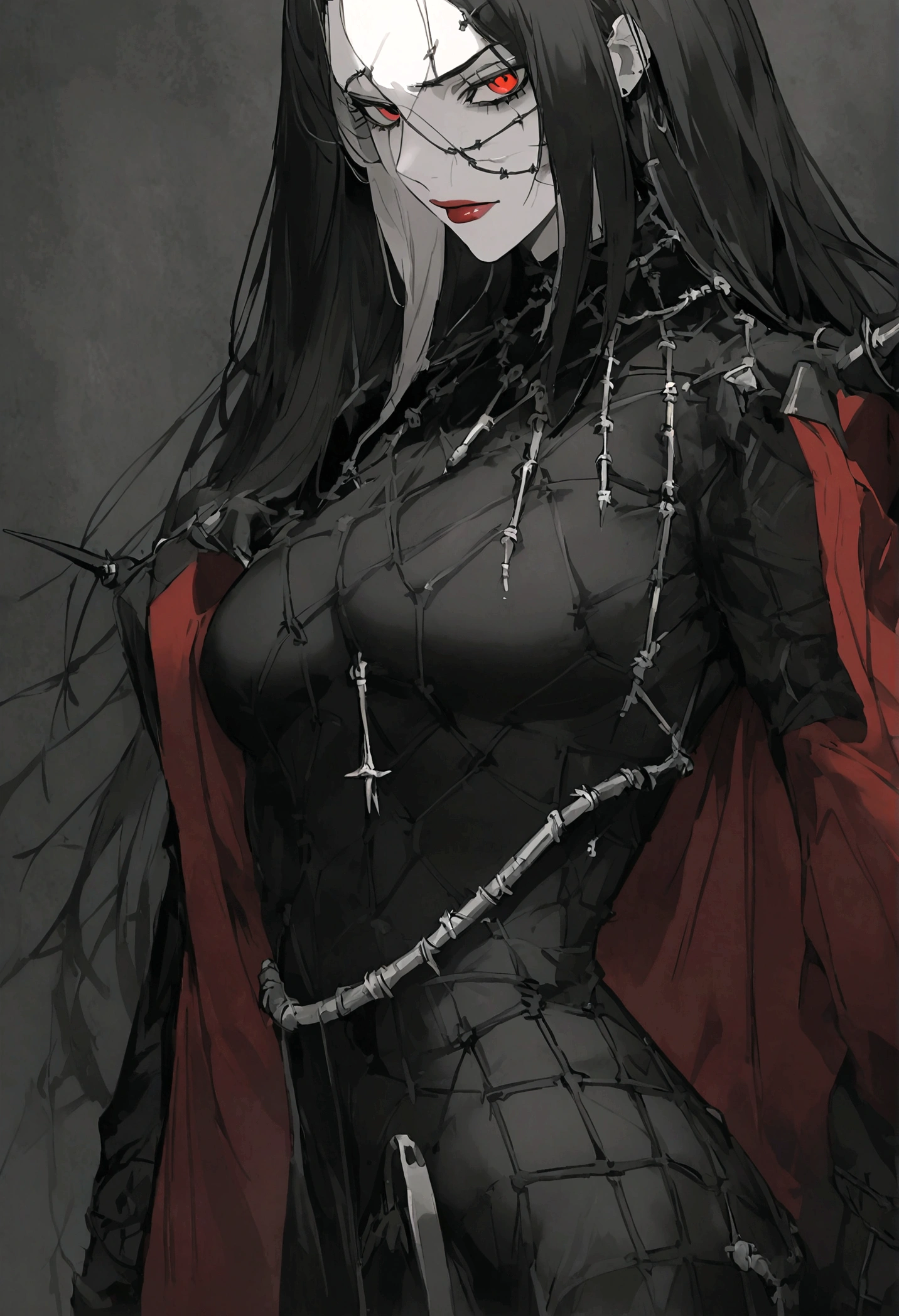 garota and roupas cybersigilism gotica, and (Barbed wire through the body) cabelo preto and pontas branca