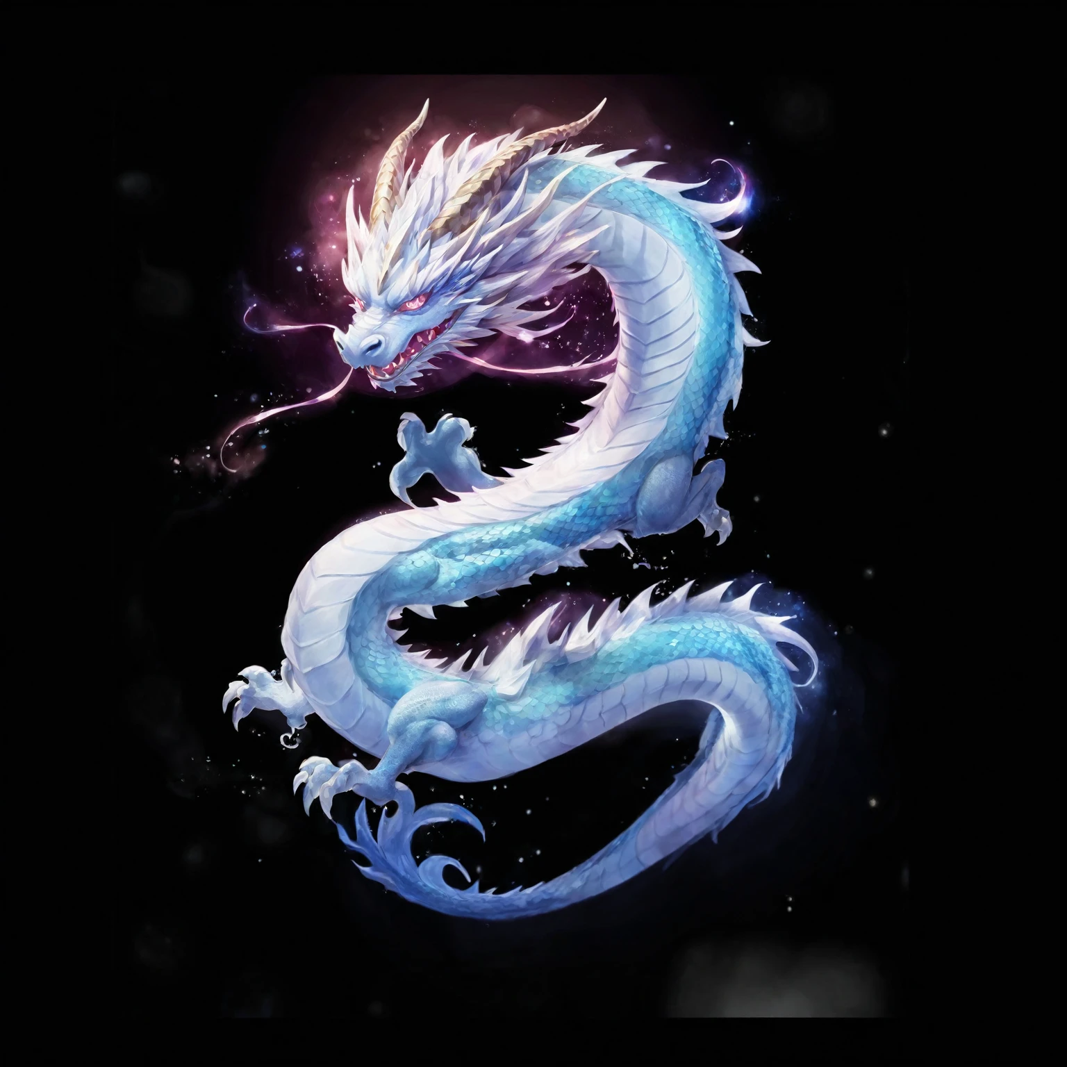 黑色背景中一条发光尾巴的dragon的特写, cyan 中国dragon fantasy, 中国dragon concept art, 水晶dragon, smooth 中国dragon, 传奇dragon, dragon, 蓝色的dragon, 水dragon, 中国dragon, 雄偉的日本dragon, 藍鱗dragon, dragon艺术, 史诗巨dragon, 以dragon为中心, dragon, 水母 凤凰 dragon