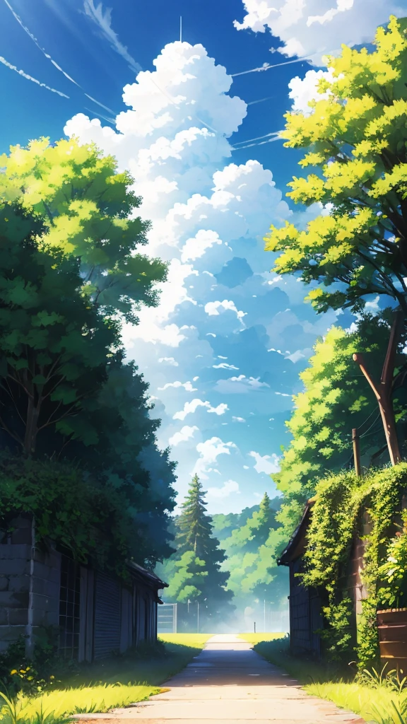 Blue sky, white clouds, sunny grassland