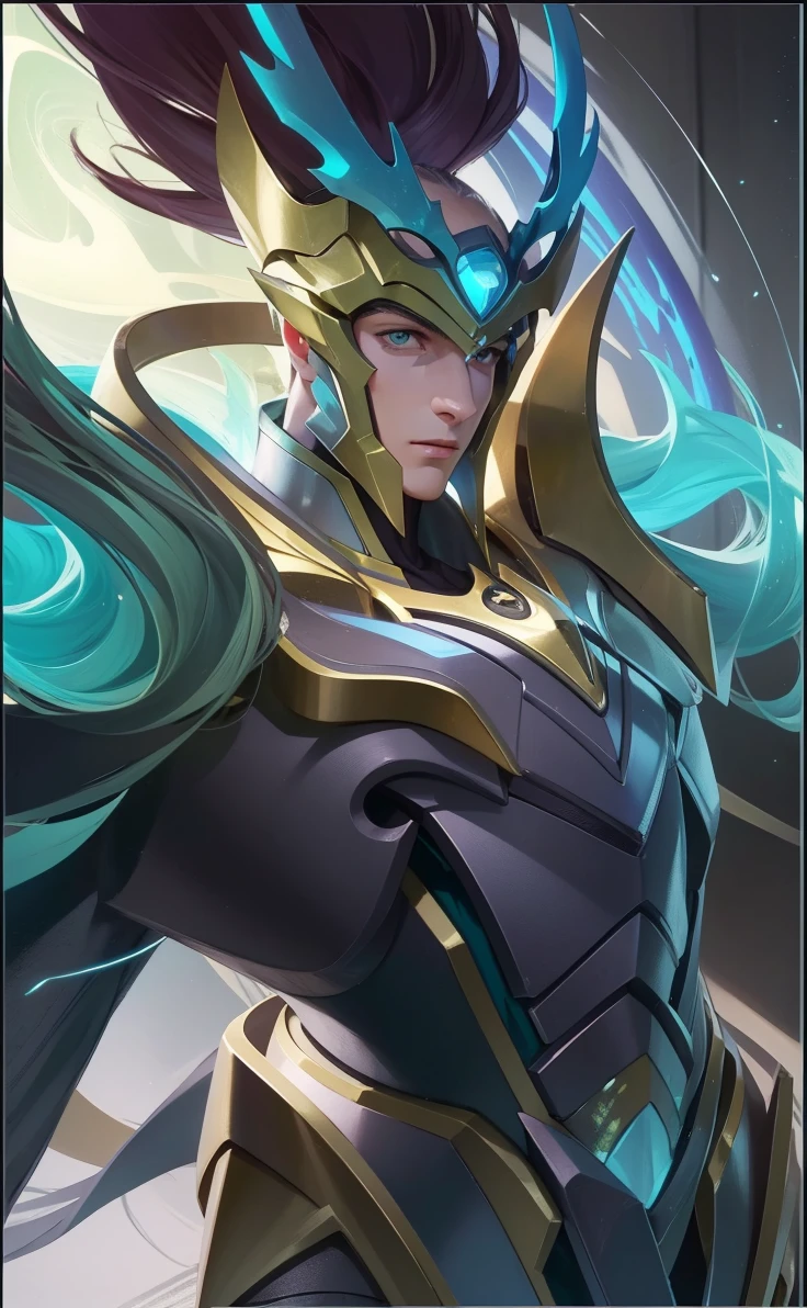 Attractive profile picture, masterpiece, ultra-precise rendering, beautiful and cool young man, trustworthy, dependable young man, savior of the world, simple design, most beautiful image, 4K, light green eyes, the color of the clothes is the same as the original, cyber ninja mask.