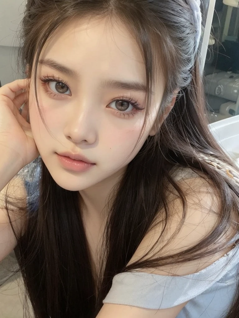 A close up of a girl with good skin, high quality, Korean, ulzzang girl, korean look, blackpink, kim jennie, Lisa, Blackpink jennie