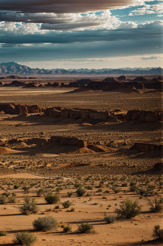 Gloomy desert landscape 