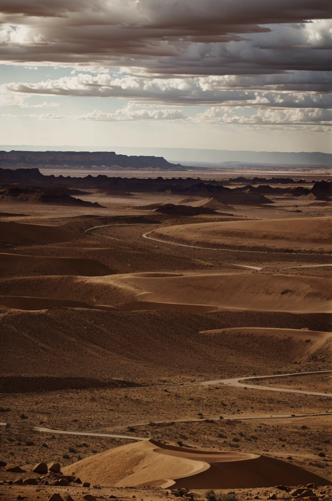 Very gloomy desert landscape