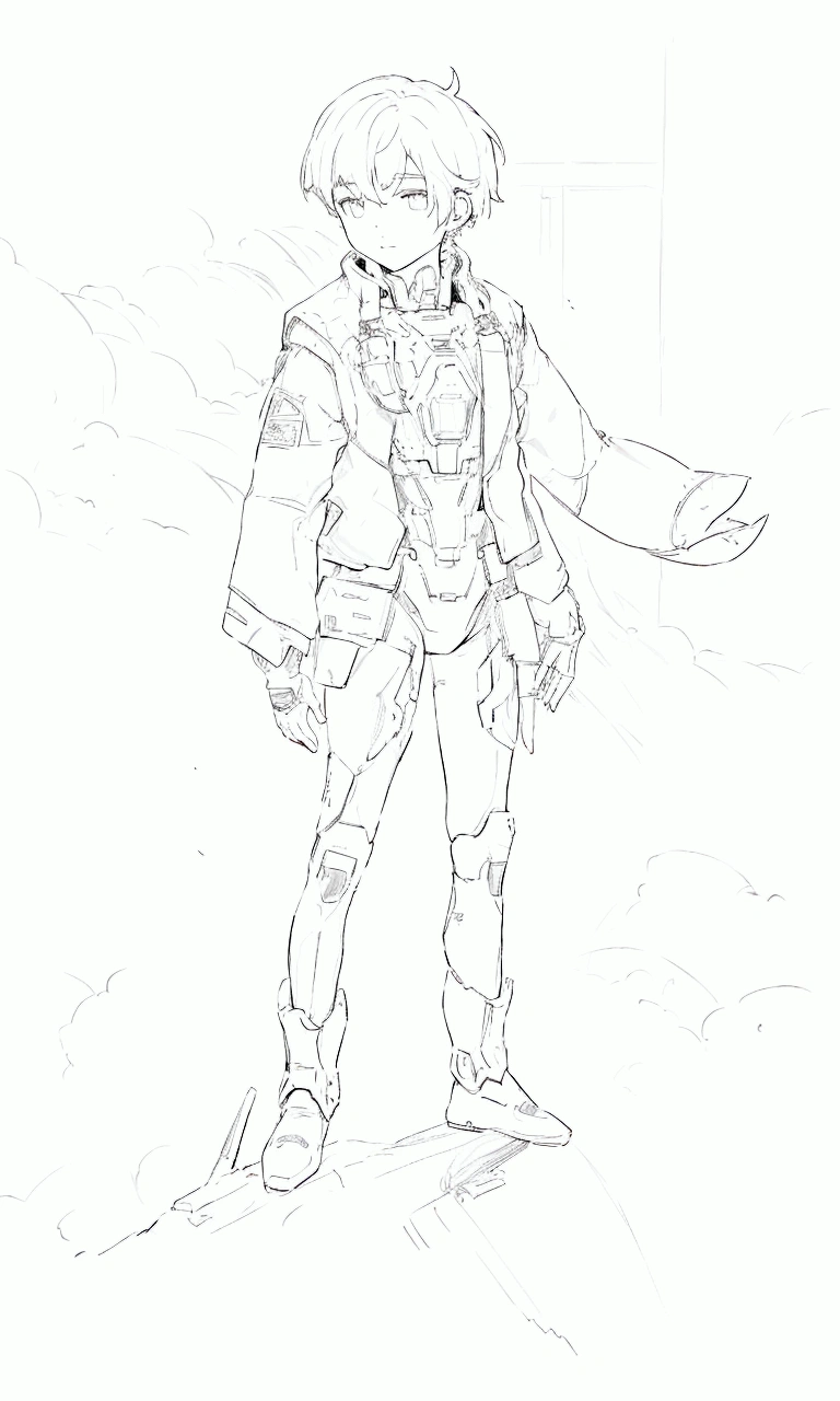 Boy in futuristic clothing