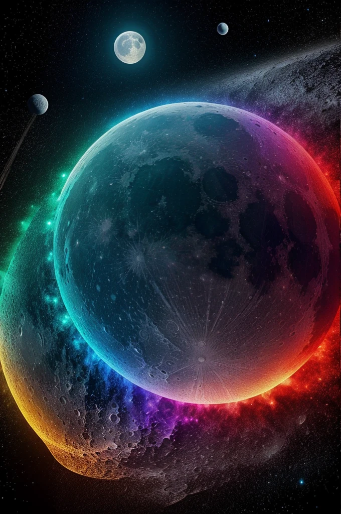 Moon that have a unique colourful energy waves