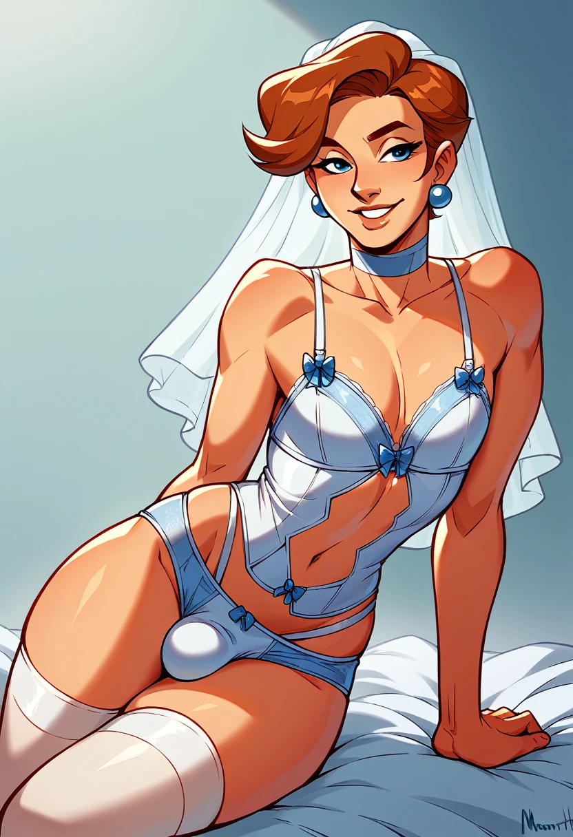 George McFly(he had been brainwashing by his son Marty McFly, crossdressing , bride of his son Marty McFly, wear sexy lingerie,has first night sex with his son Marty McFly ,)