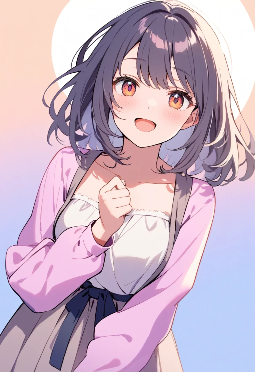 a lovely woman, Color background