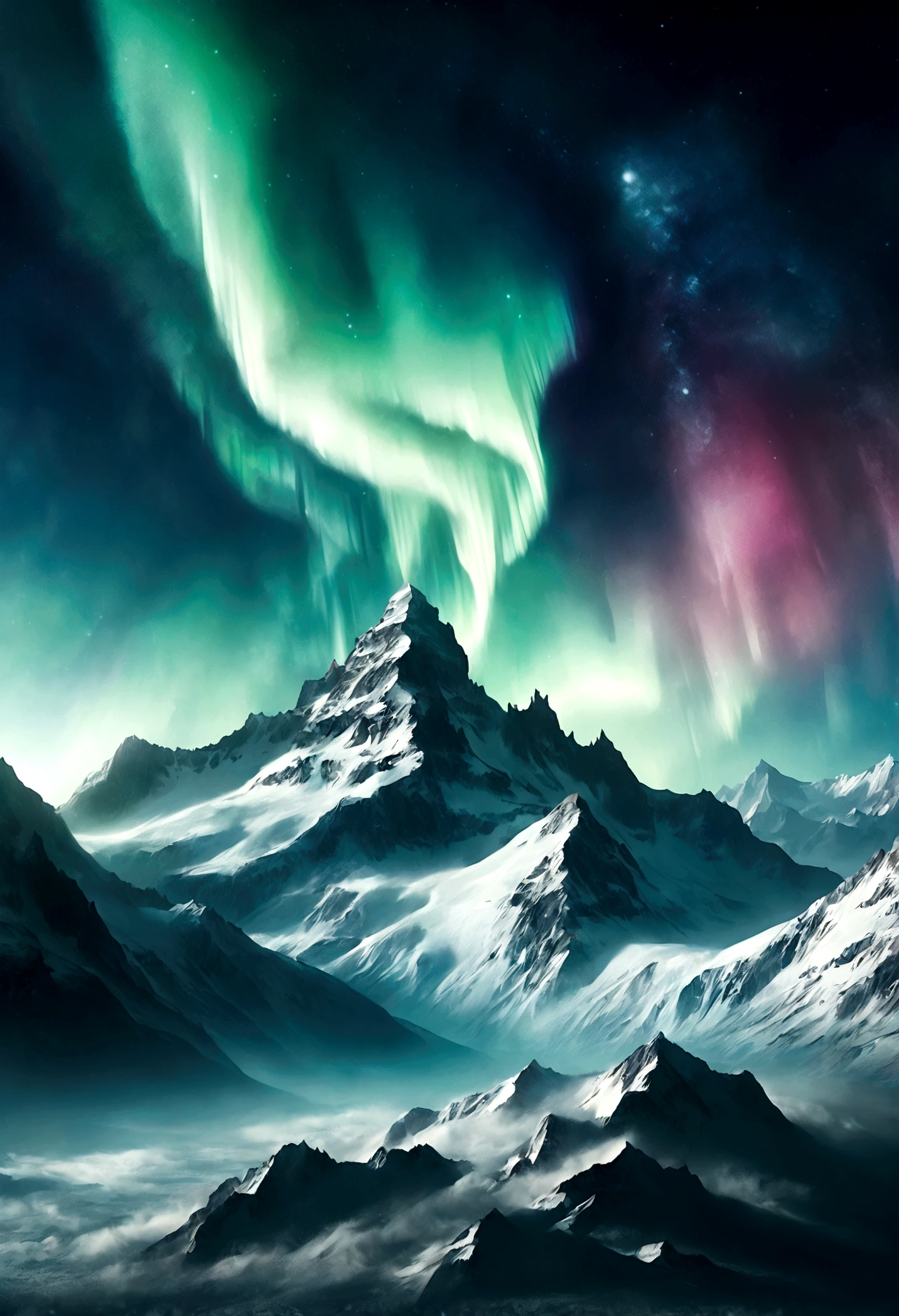Universe Planet Snow Mountain Aurora