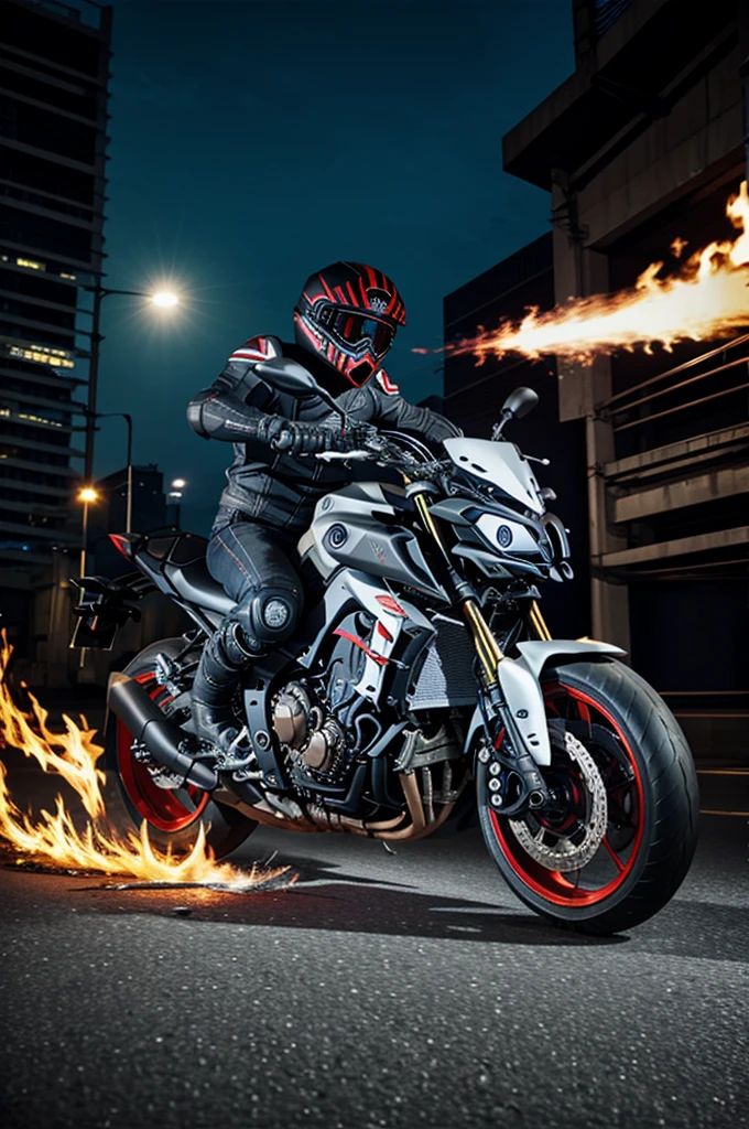 Yamaha mt 15 con fuego
