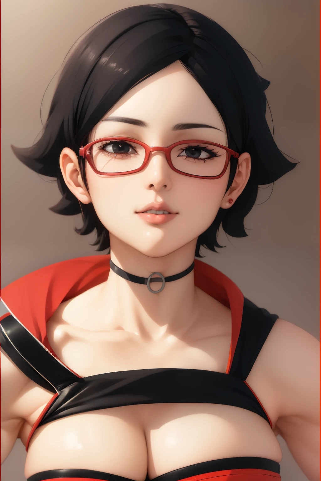 ((A melhor qualidade)), ((Obra-prima)), (Detalhado), Rosto perfeito, sexy, Atraente, ((4k)), peitos grandes, Sarada Uchiha