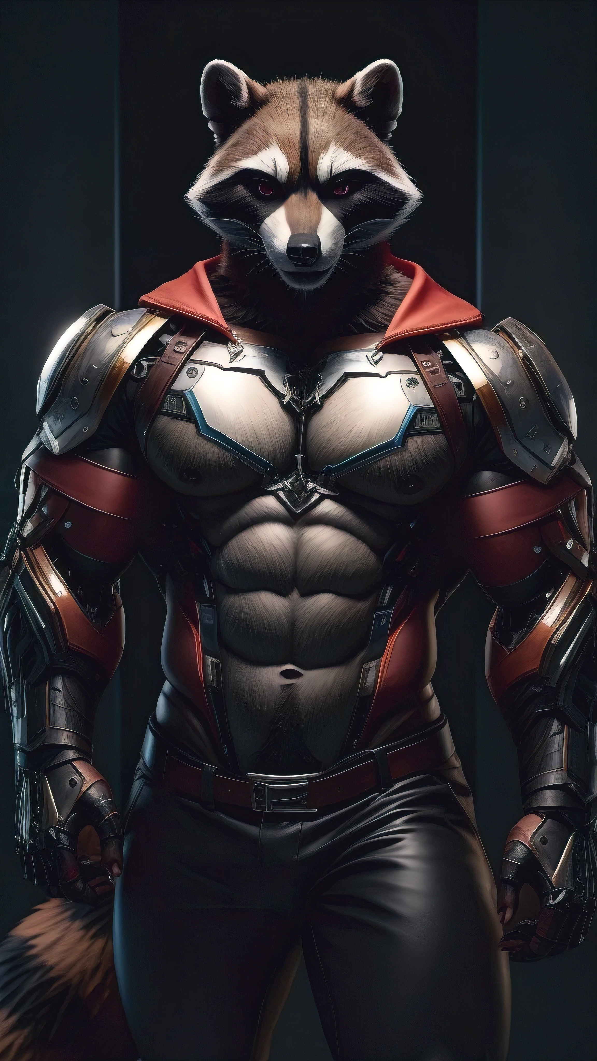 Sexy Cyborg Raccoon muscular
