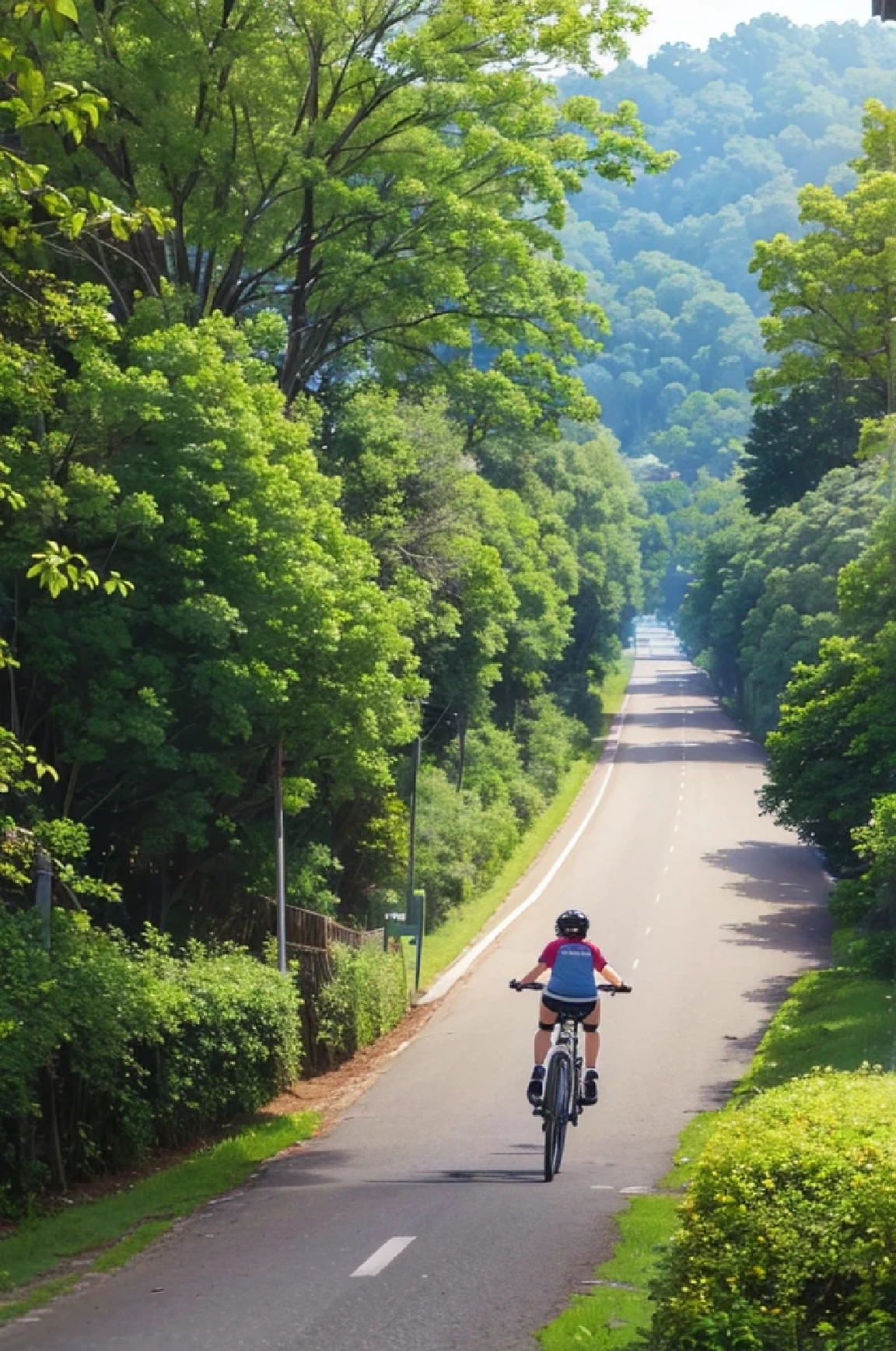 PARADERO DE CARRO Y DE BICICLETA EN UNA CARRETERA DE LA SELVA