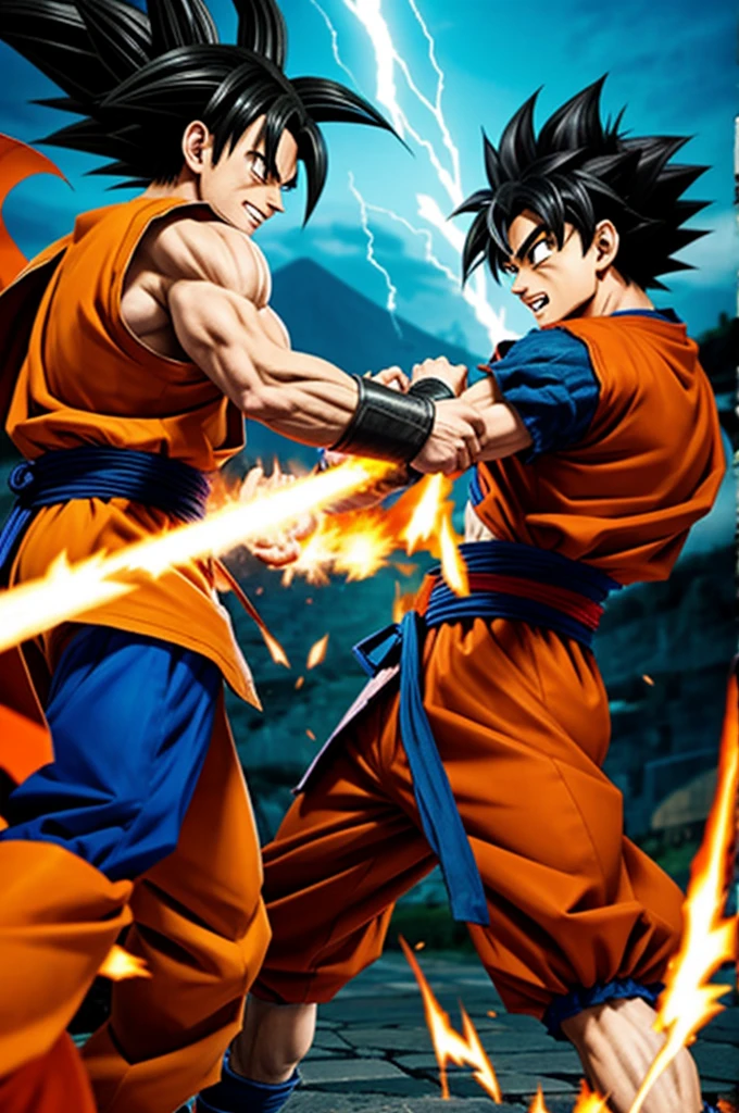 Pelea de yotaro y goku