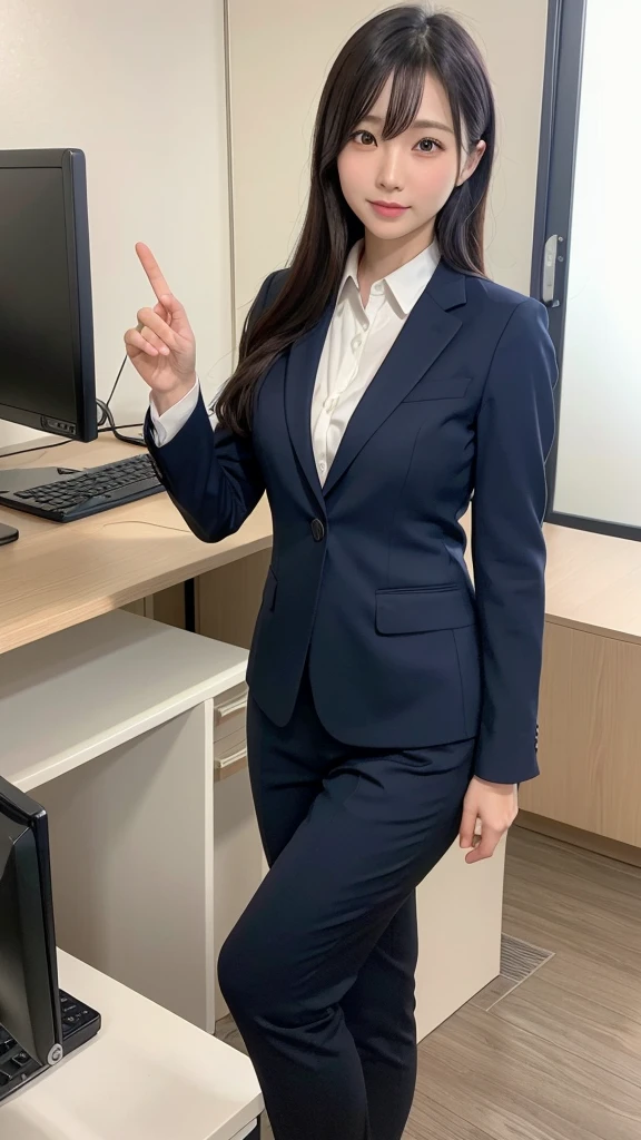 suit、30-year-old、woman、Japanese Idols、Real、Real Photo、high resolution、4K、8K、a working woman、office、career woman、Slender、