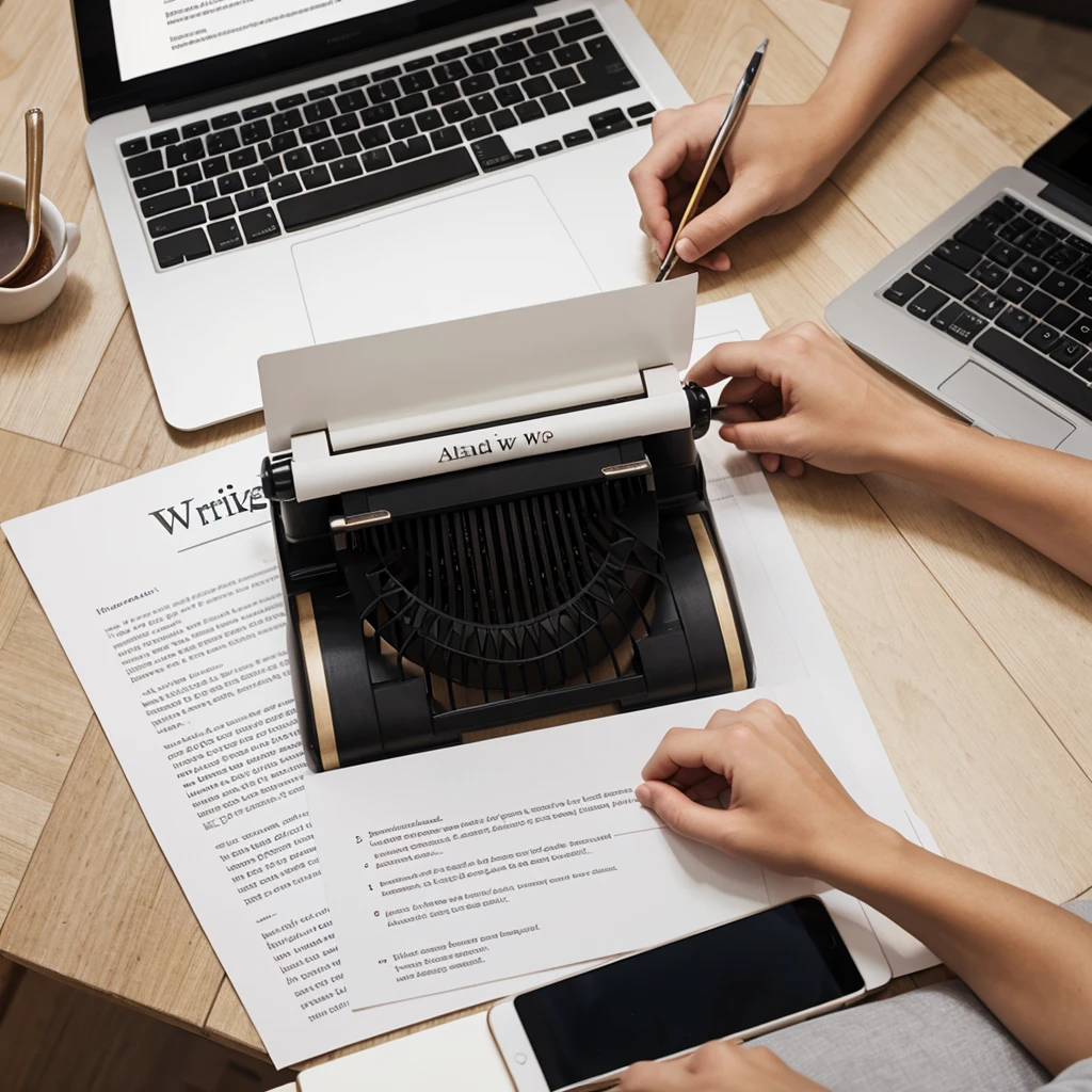 Promotional image for a writing website