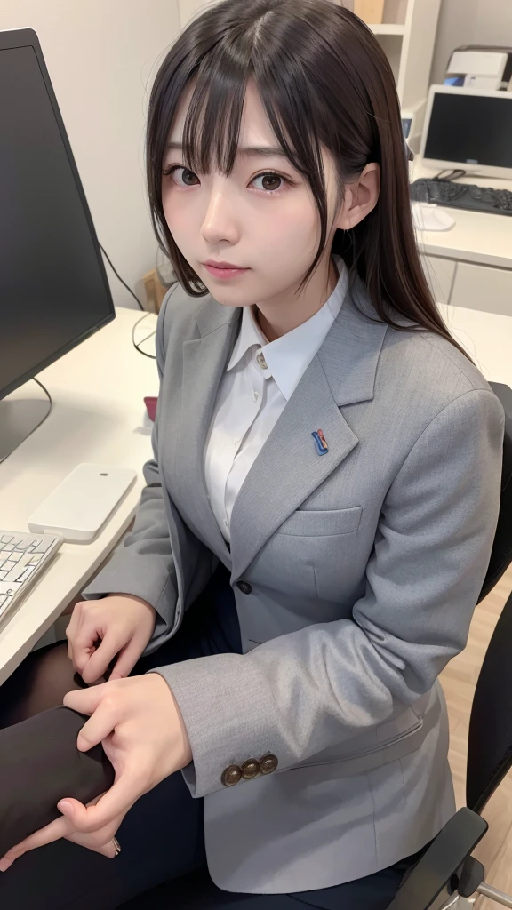 suit、30-year-old、woman、Japanese Idols、Real、Real Photo、high resolution、4K、8K、a working woman、office、career woman、Slender、