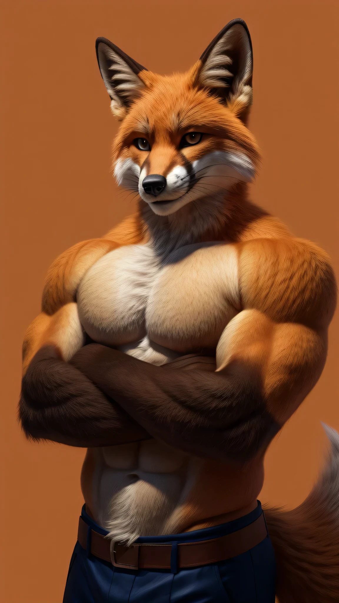 Realistic muscular fox