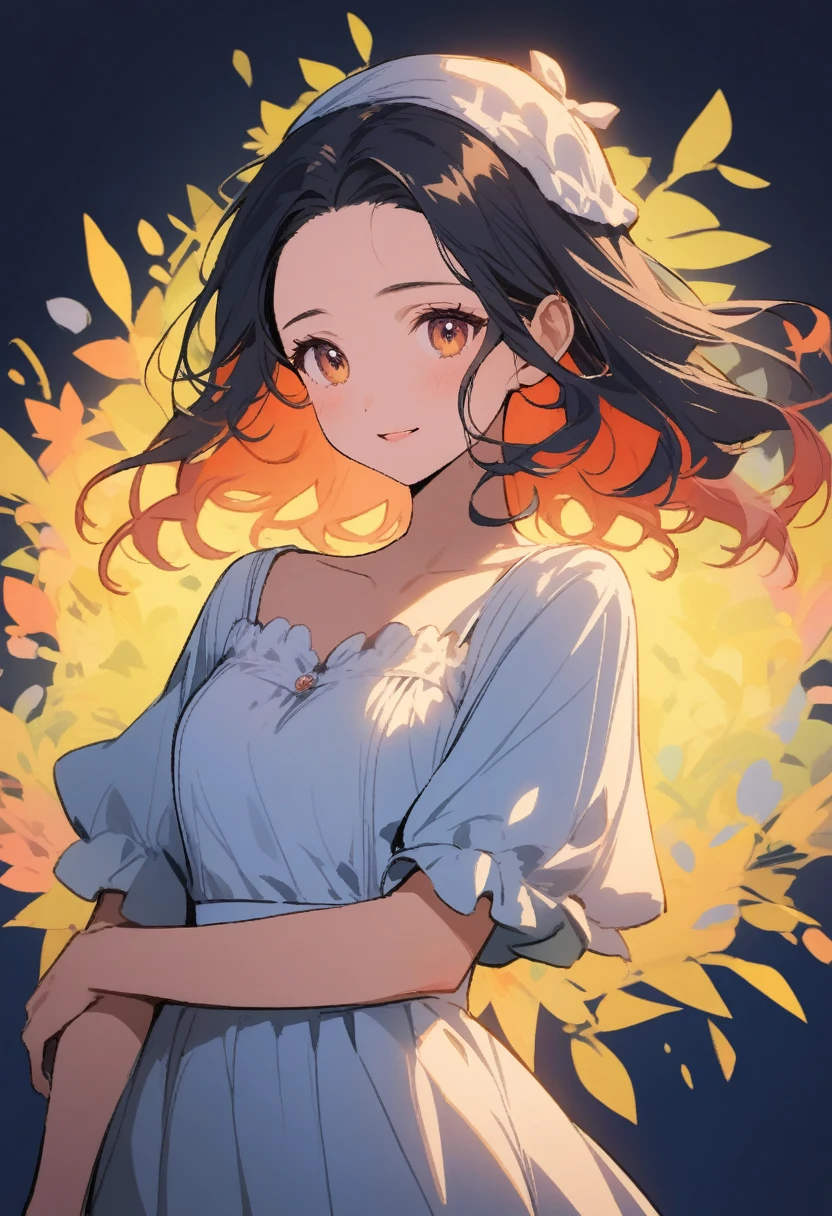  a lovely woman, Color background