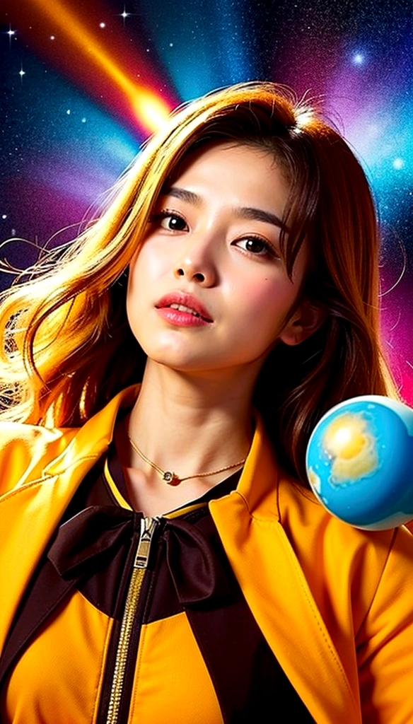 Phantom of the Planet, Planet with rings in the sky、gold、Sparkling、sun、universe、Inside the Planet by Sachiko Abiko、healthy