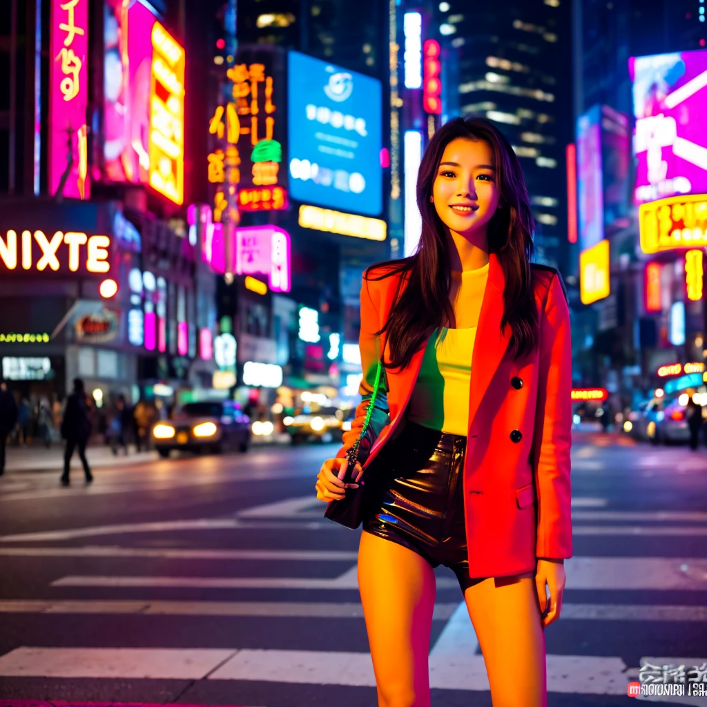 1woman, mid 20 years old, sexy body, in the city, new years, vibrant colors, ultra high realistic, ultra high quality
