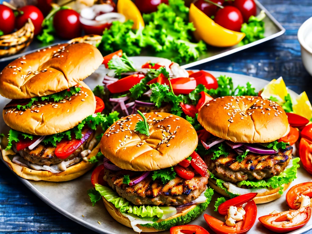 Juicy hamburger steaks, aromatic grilled chicken and seafood pastas full of seafood.