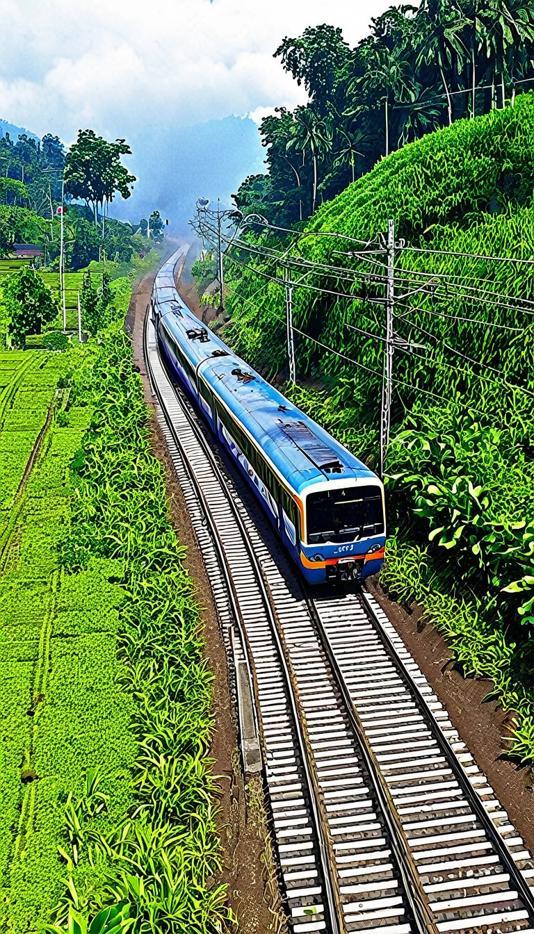 train, realistic, situation in indonesia