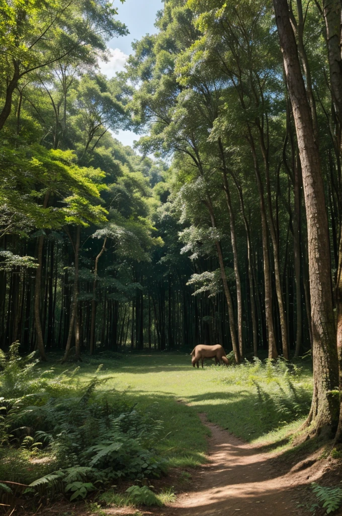 Describe the setting of the dense forest where the animals lived.