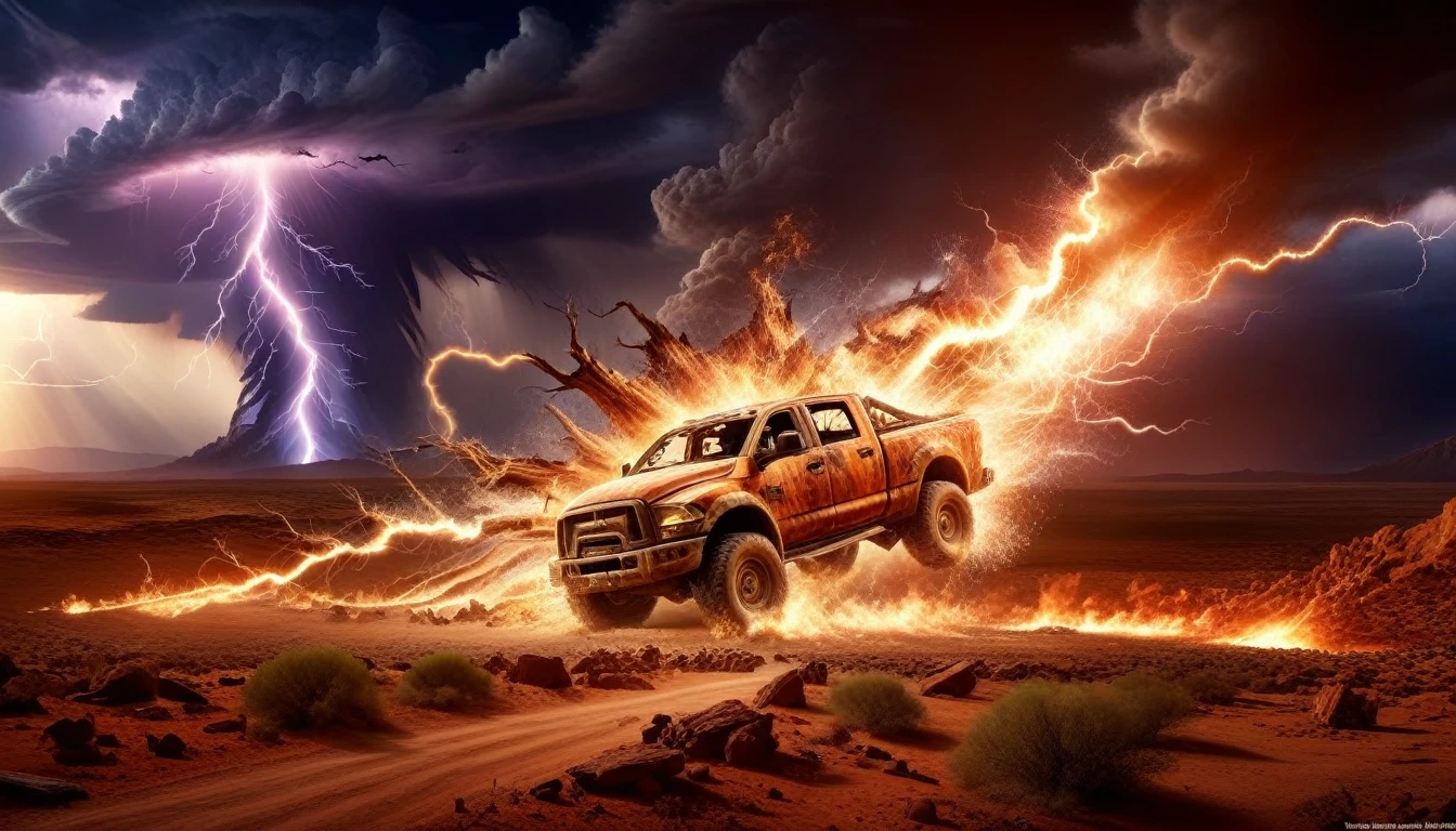 flames of fire lightning ravage a desolate world, a testimony of your last breath" pode ser gerado da seguinte forma: "lightning fire tornadoes, arid apocalyptic landscape, caos destrutivo, brasas brilhantes, Inferno rodopiante, nuvens escuras sinistras, desolation and despair, Ventos violentos, thunder beating, terrifying spectacle, last breaths of life, devastation and ruin, Amazing consequences, Atmosfera surreal, post-apocalyptic nightmare, cores vivas e intensas, chamas bruxuleantes, mesmerizing destruction, Atmospheric Lighting, epic catastrophe, A ira da natureza, mundo morrendo, realidade distorcida, whirlwind of destruction, paisagem retorcida e contorcida, fierce and uncontrollable forces, cena inspiradora e arrepiante, horizonte sombrio e sombrio, poderosa onda de energia, cataclysmic display, desperate struggle for survival, final chapter unfolding, beleza assombrosa em meio ao caos, remnants of hope in the darkness, strange and unearthly feeling, cataclysmic event on the verge of extinction, imagens surreais e assustadoras, simbolismo poderoso